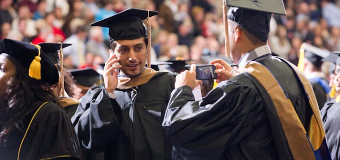 Students at graduation