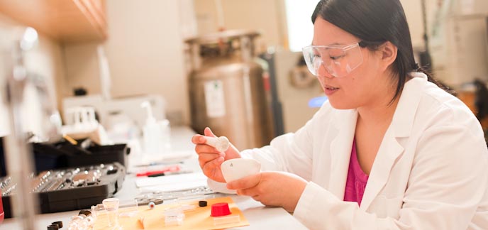 Girl in chemistry lab