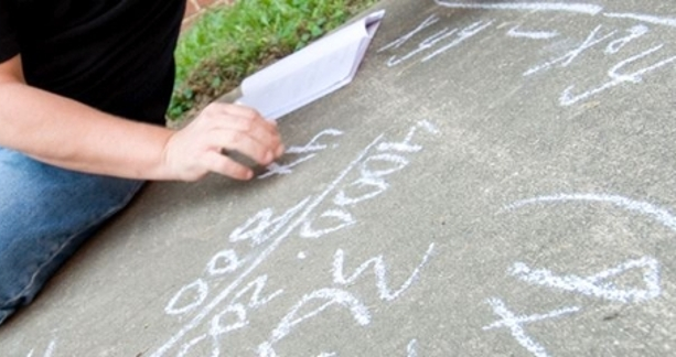 Writing Math on Sidewalk