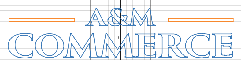 Example DESMOS graph of the A&M Commerce logo