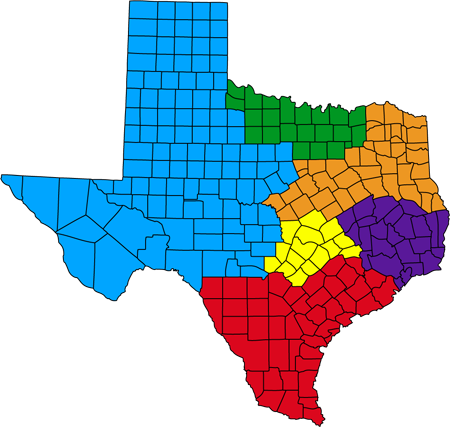 Texas by Counties and Regions