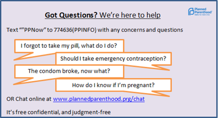 Planned Parenthood chat link
